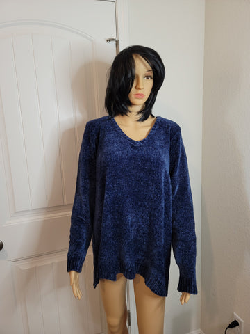 Image of Karen Scott Women's Chenille Pullover Shirt V-Neck Sweater Top Plus